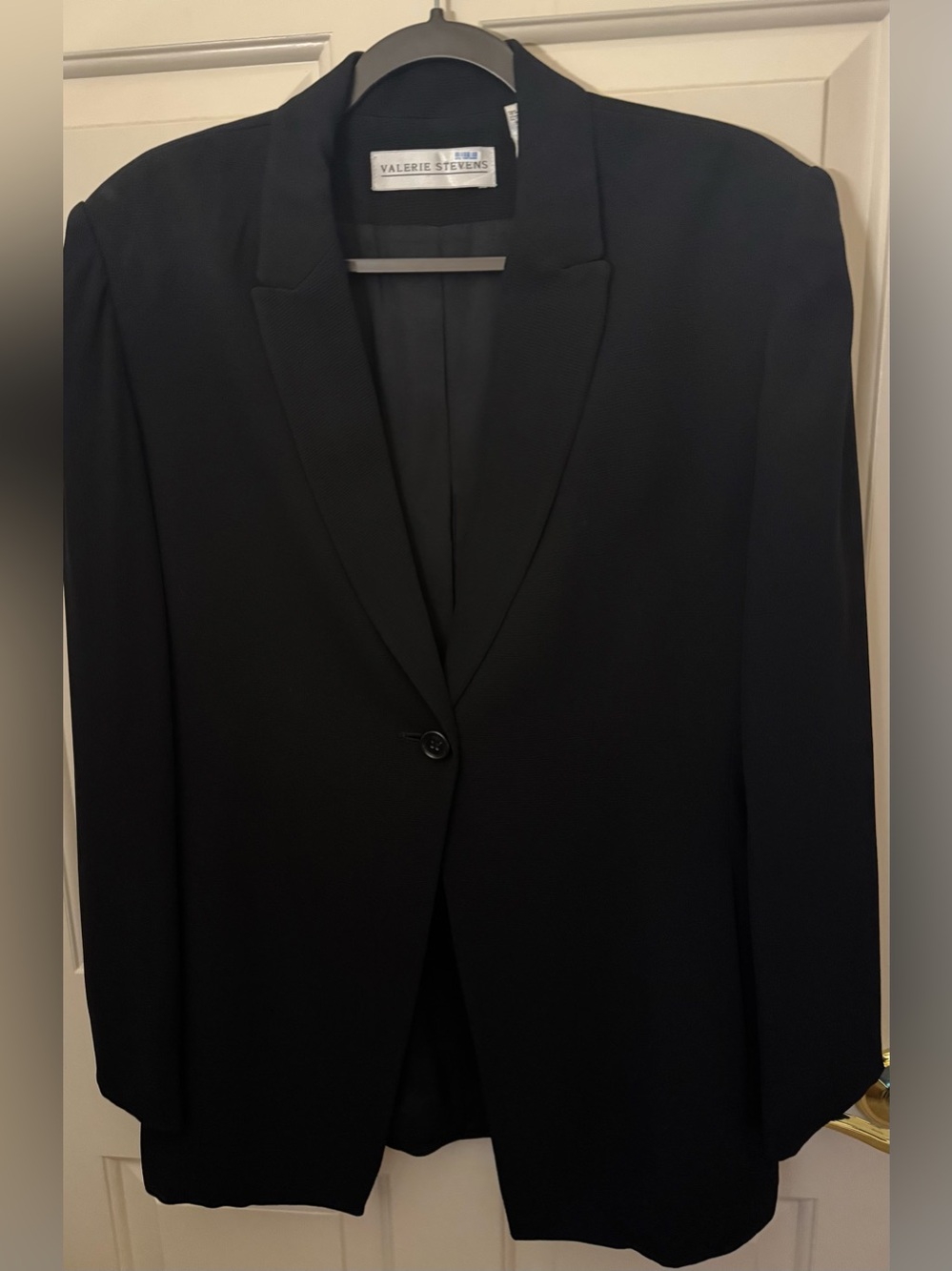 Valerie Stevens Jacket Blazer Black Single-Button Tailored Blazer Size -12 - Picture 10 of 12